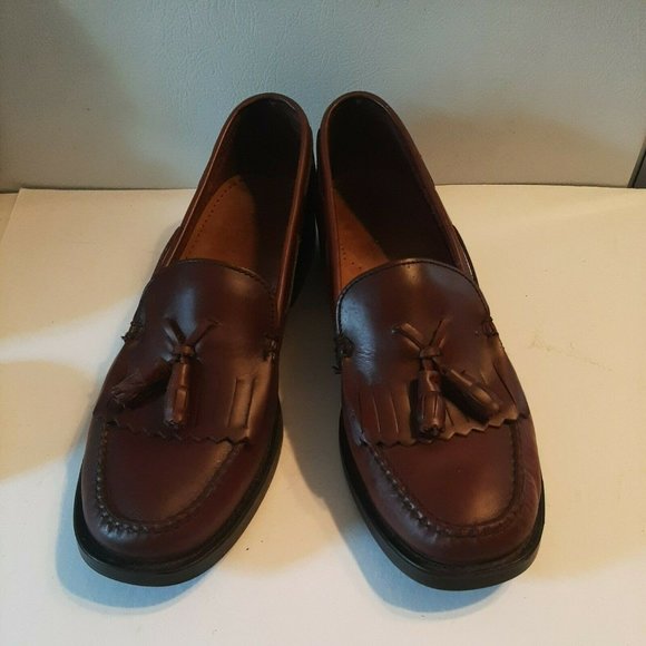 10M Bass Weejuns Brown Leather Loafers Shoes Marietta II Kiltie Tassels Brazil main image 6